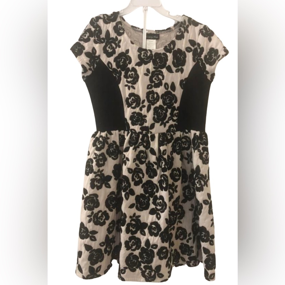 Disorderly Kids white/black floral dress girls size 8